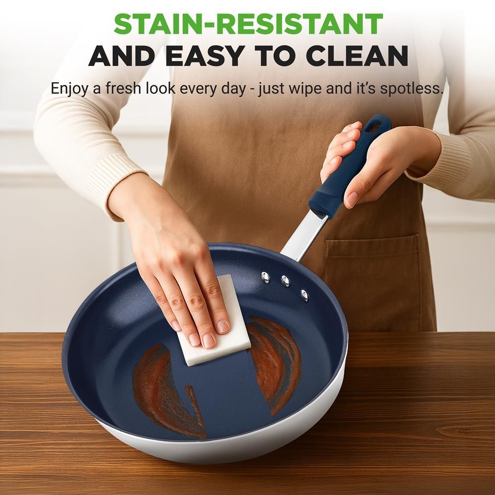 NutriChef 10″ Medium Fry Pan Non-Stick PFOA Free 2.5mm Aluminum Induction Base