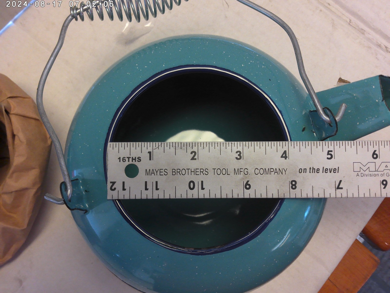 Turquoise enamel tea kettle NEW (company 2nd’s will have chip damage)