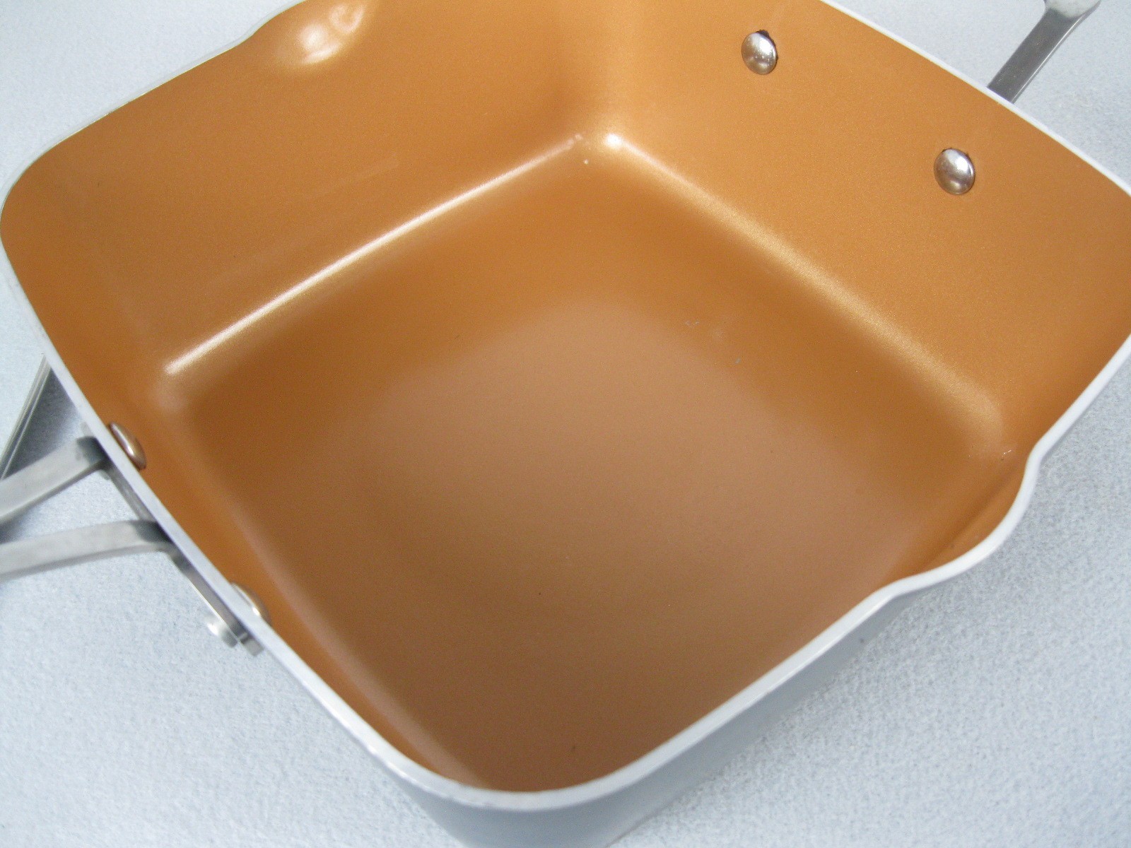 Gotham Steel Ceramic Square Deep Frying Pan, 9.5” Fryer/Steamer included