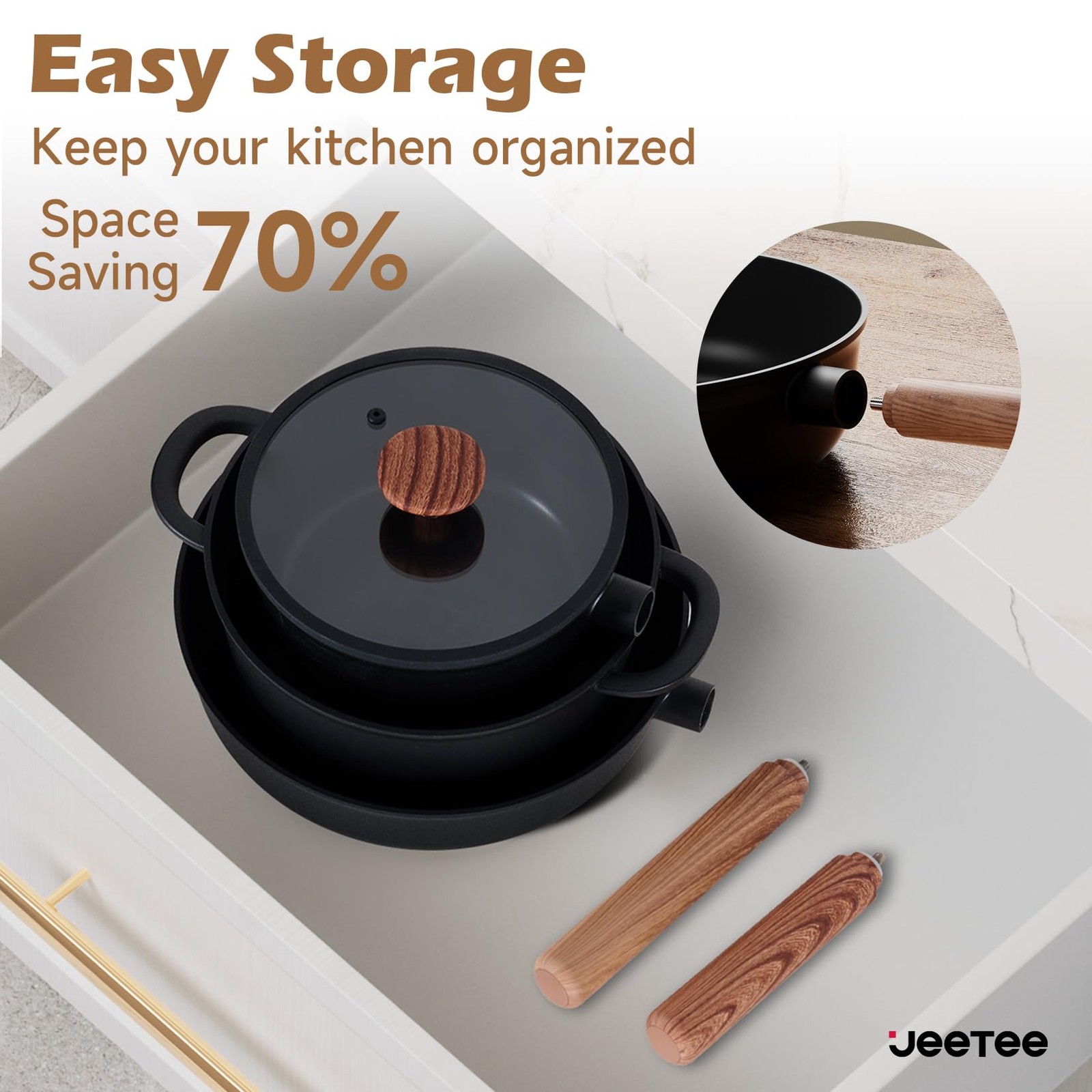 Ceramic Cookware Sets 17 pcs, Healthy Pots and Pans Set Non Stick, Induction …