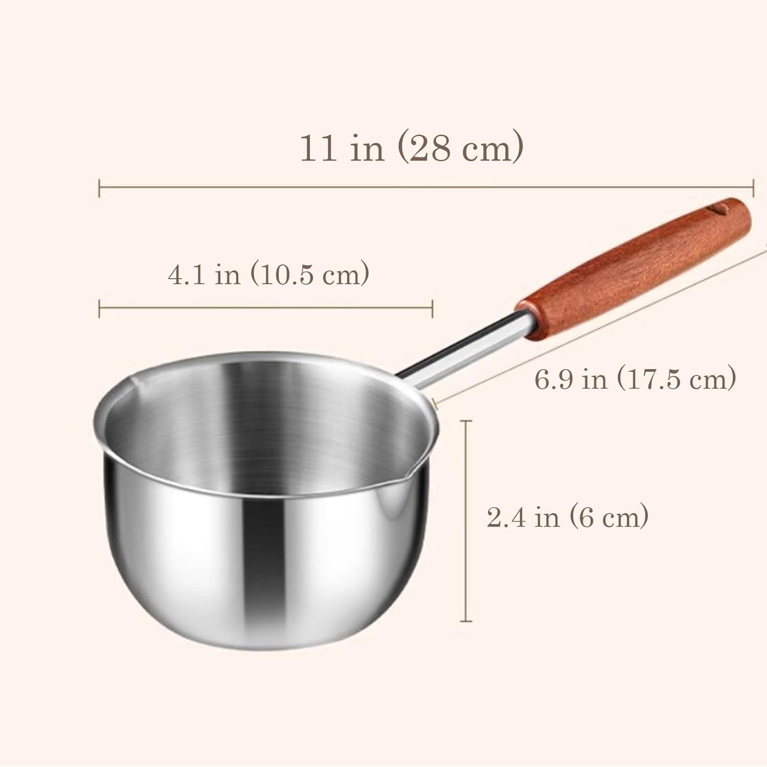 Mini Butter Warmer Small Sauce Pan Milk Warmer Pot Small Pot Melting Chocolate