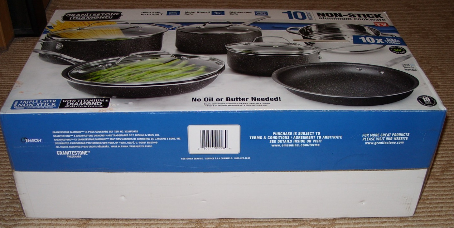 Granitstone Diamond 10 Piece Non-Stick Aluminum Cookware Set! As Seen on TV! New