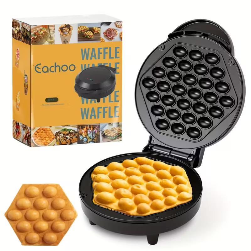 7-Inch Electric Grill for Making Bubble Waffles, Perfect for Hong Kong-Style Egg