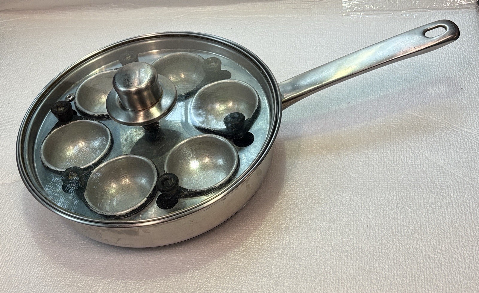 Fagor Spain Plaksteel Stainless 18/10 Saucepan Glass Lid 6 Egg Poacher
