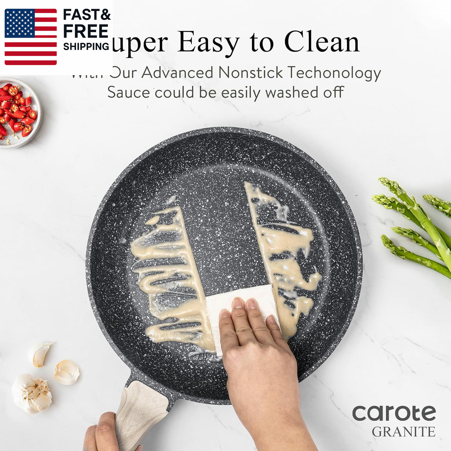 Nonstick Frying Pan Skillet,Non Stick Granite Fry Pan Egg Pan Omelet Pans, Stone