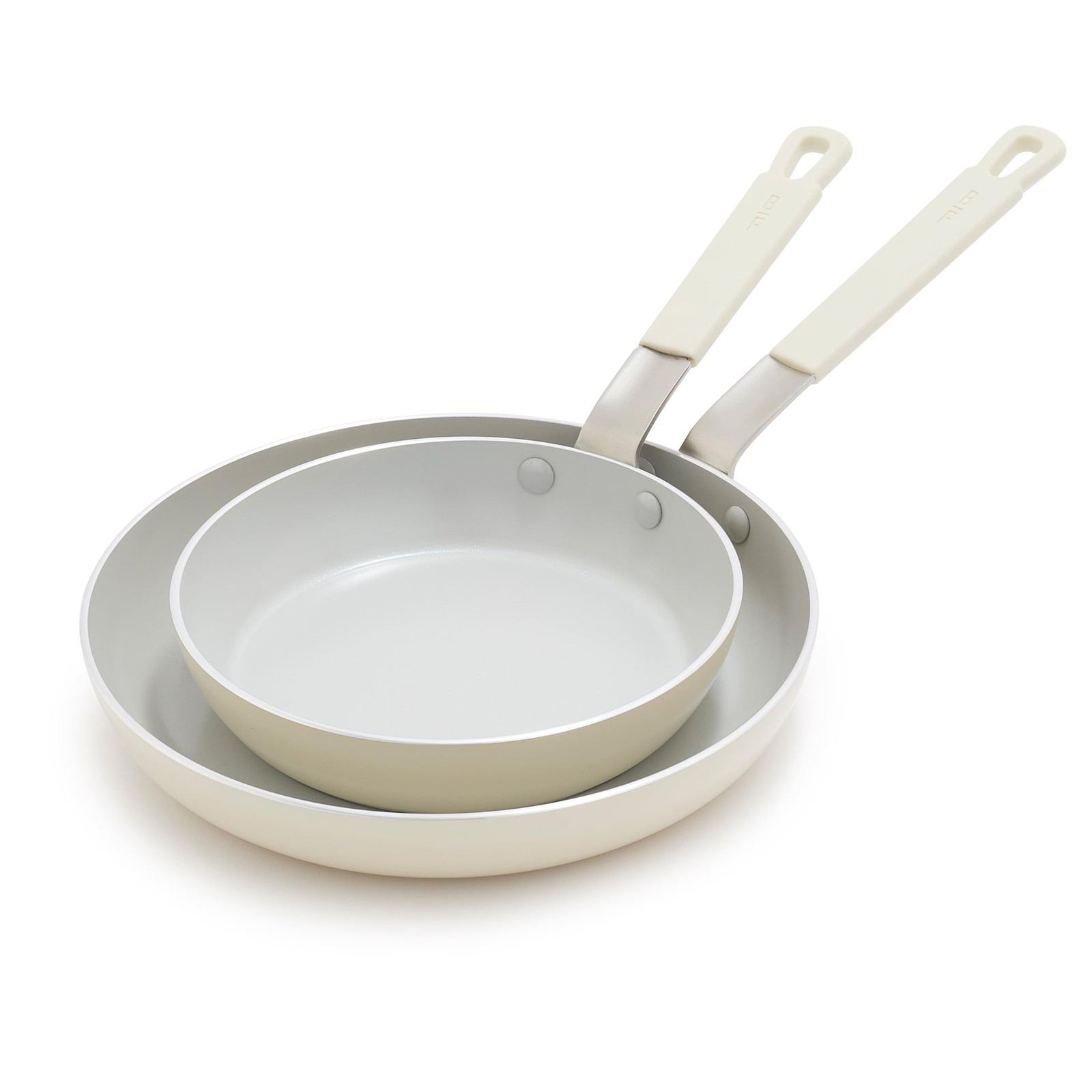 Bobby Flay 2pk Ceramic Nonstick Aluminum Fry Pan Set Oxford