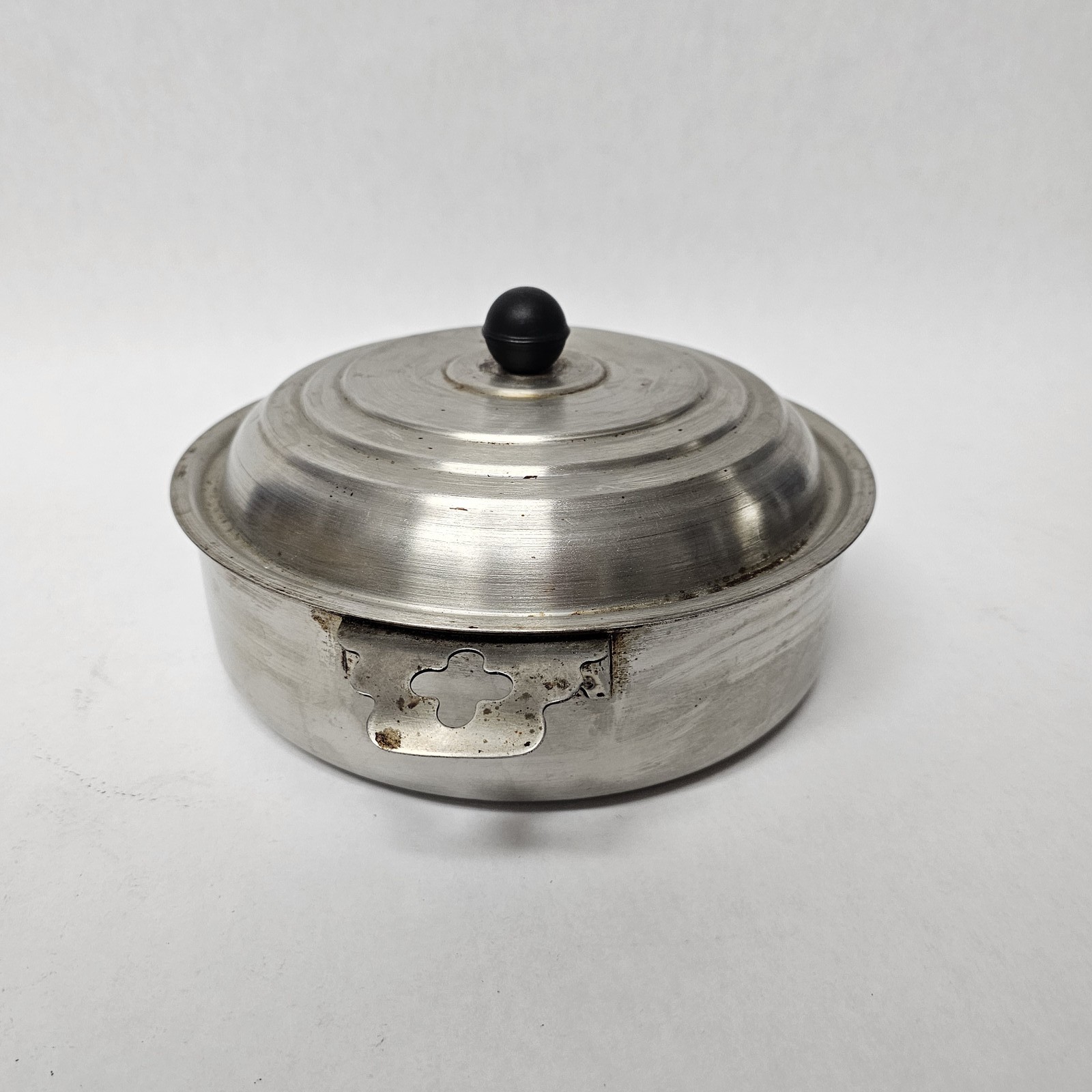 Vintage Aluminum Casserole Pan Pot Dish w/ Lid & Handles – 8″ Diameter