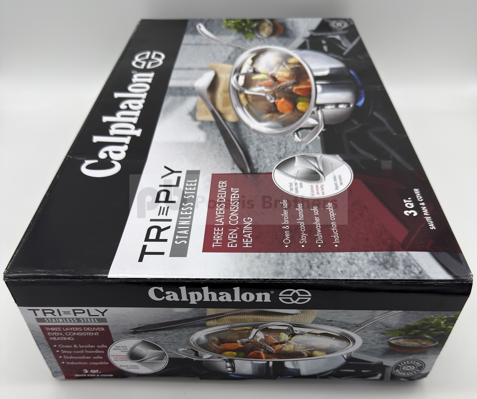 Calphalon Tri-Ply Stainless Steel 3-Quart Saute Pan with Cover – NIB, Ships Free