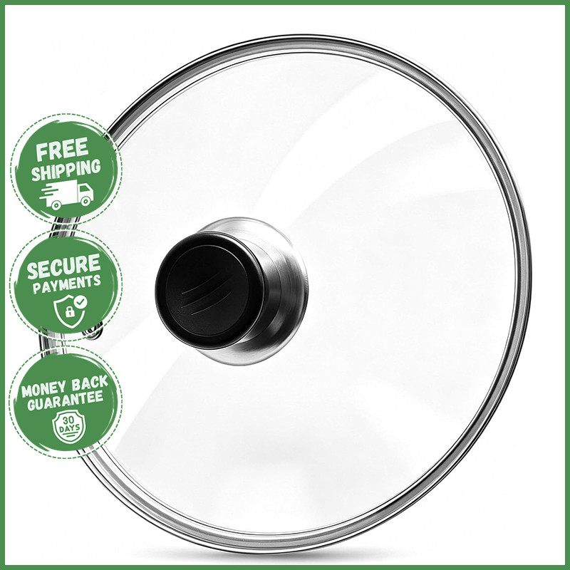 TEMPERED GLASS LID FOR FRYING PAN SKILLET Durable Heat Resistant Glass Cover