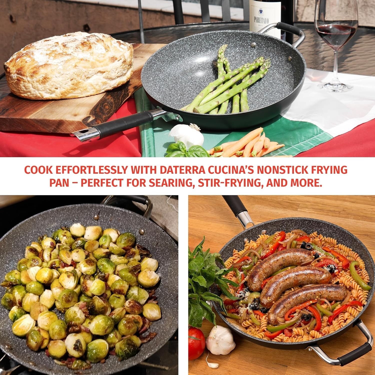 13″ Non-stick Ceramic Frying Pan – Large Nonstick Frying Pan for Cooking – In…