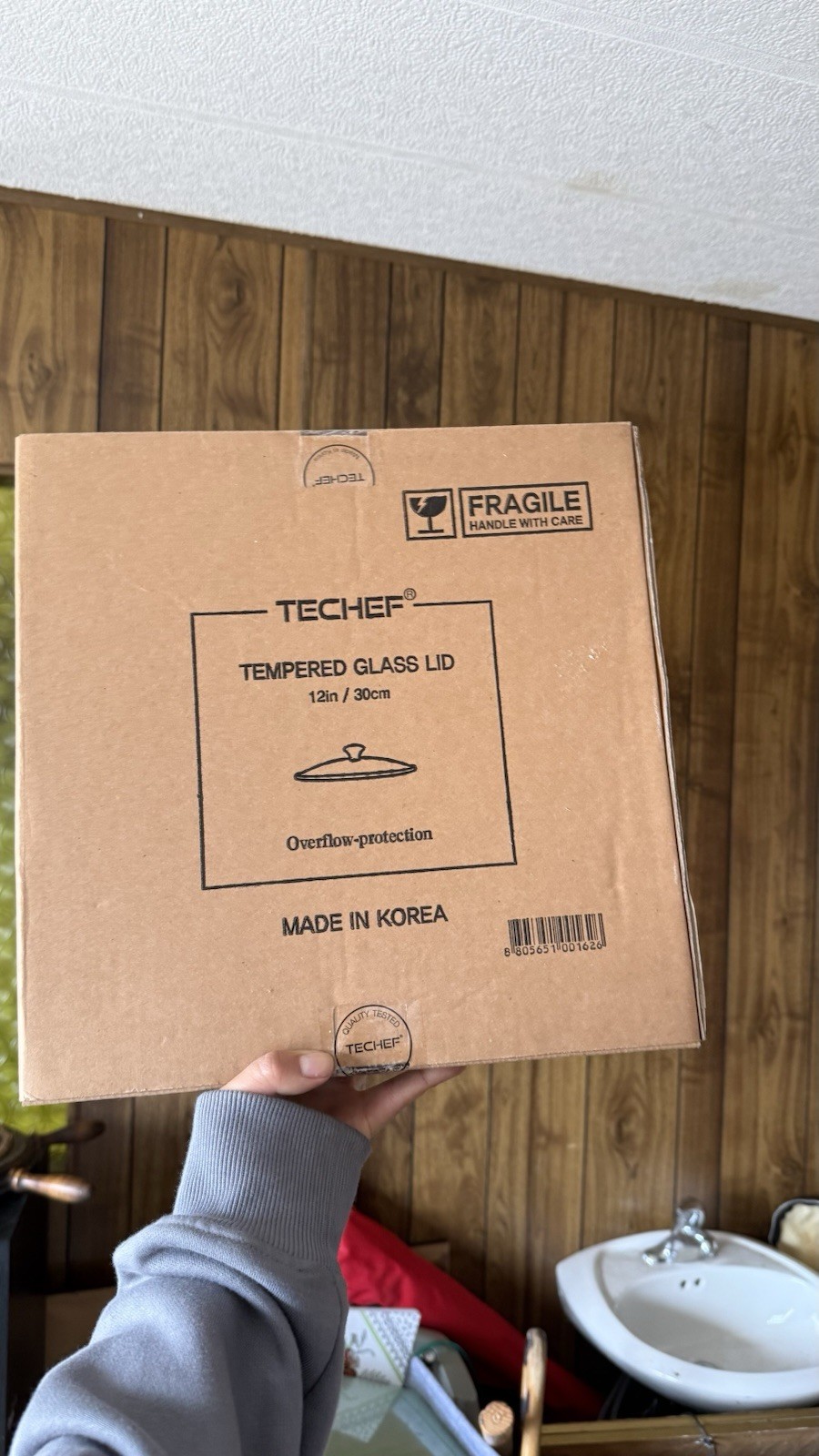 TECHEF Tempered Glass Lid 12in/30cm Round Overflow-Protection