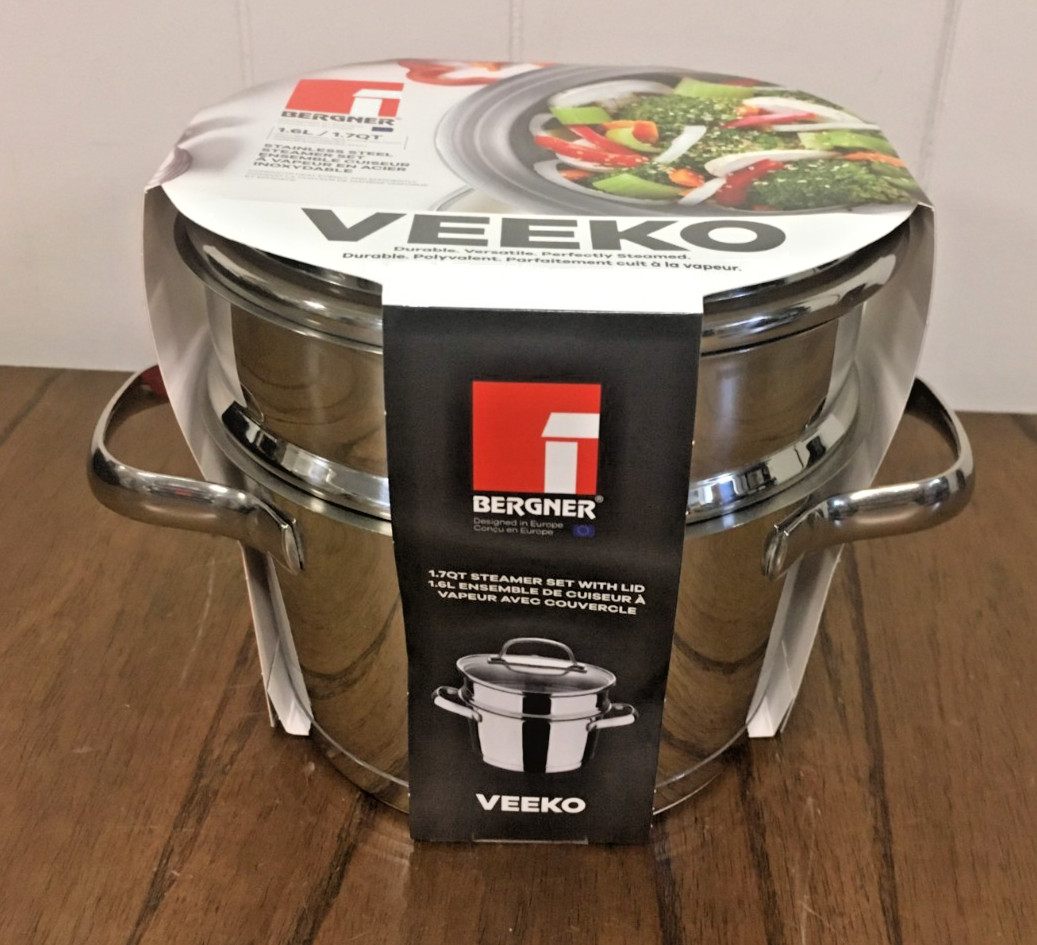 Bergner Veeko 3pc Stainless Steel 1.7-qt Small Multi-functional Steamer Cookware