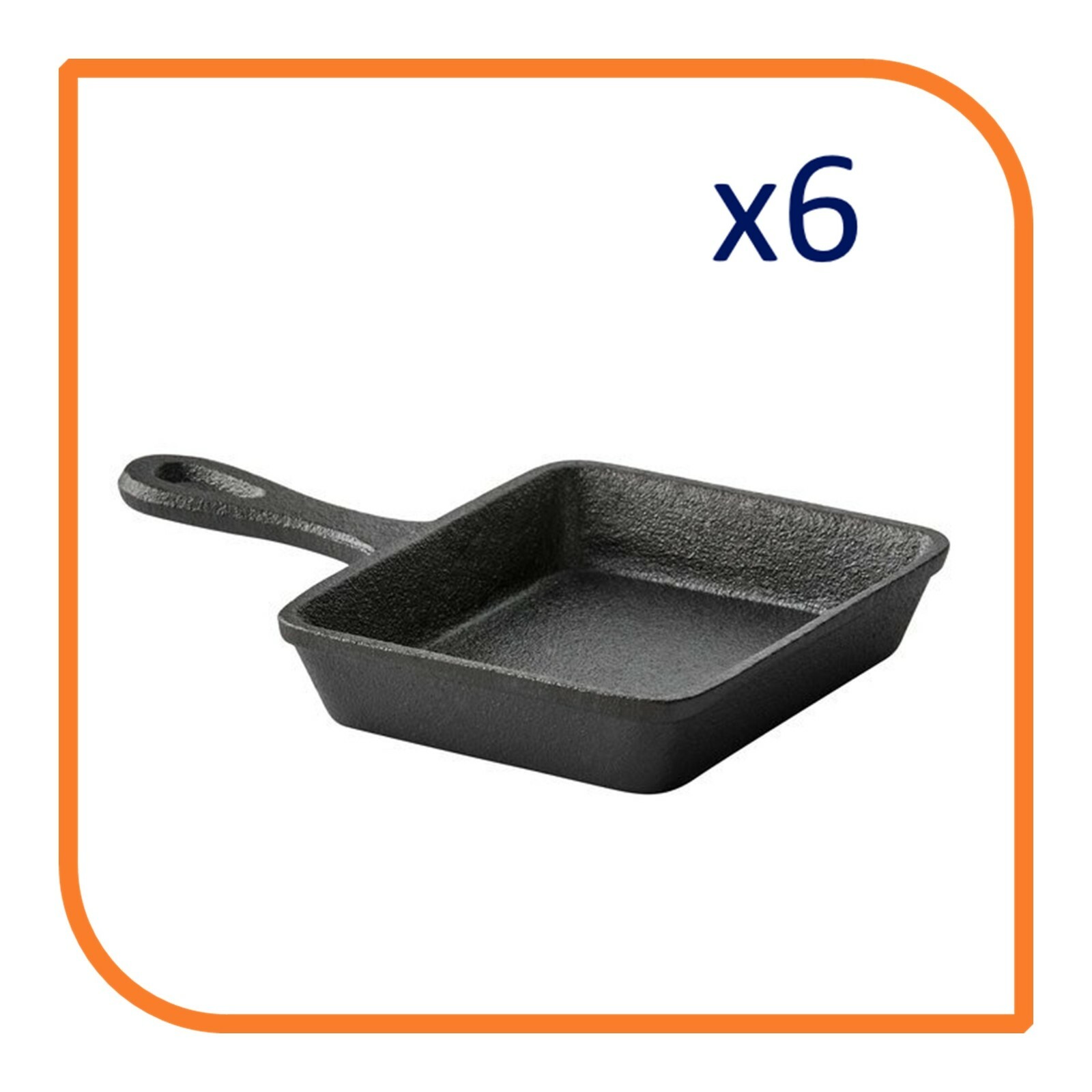 5″ x 4″ Rectangular Cast Iron Frying Pan / Skillet (6 Skillets) by MyXOHome