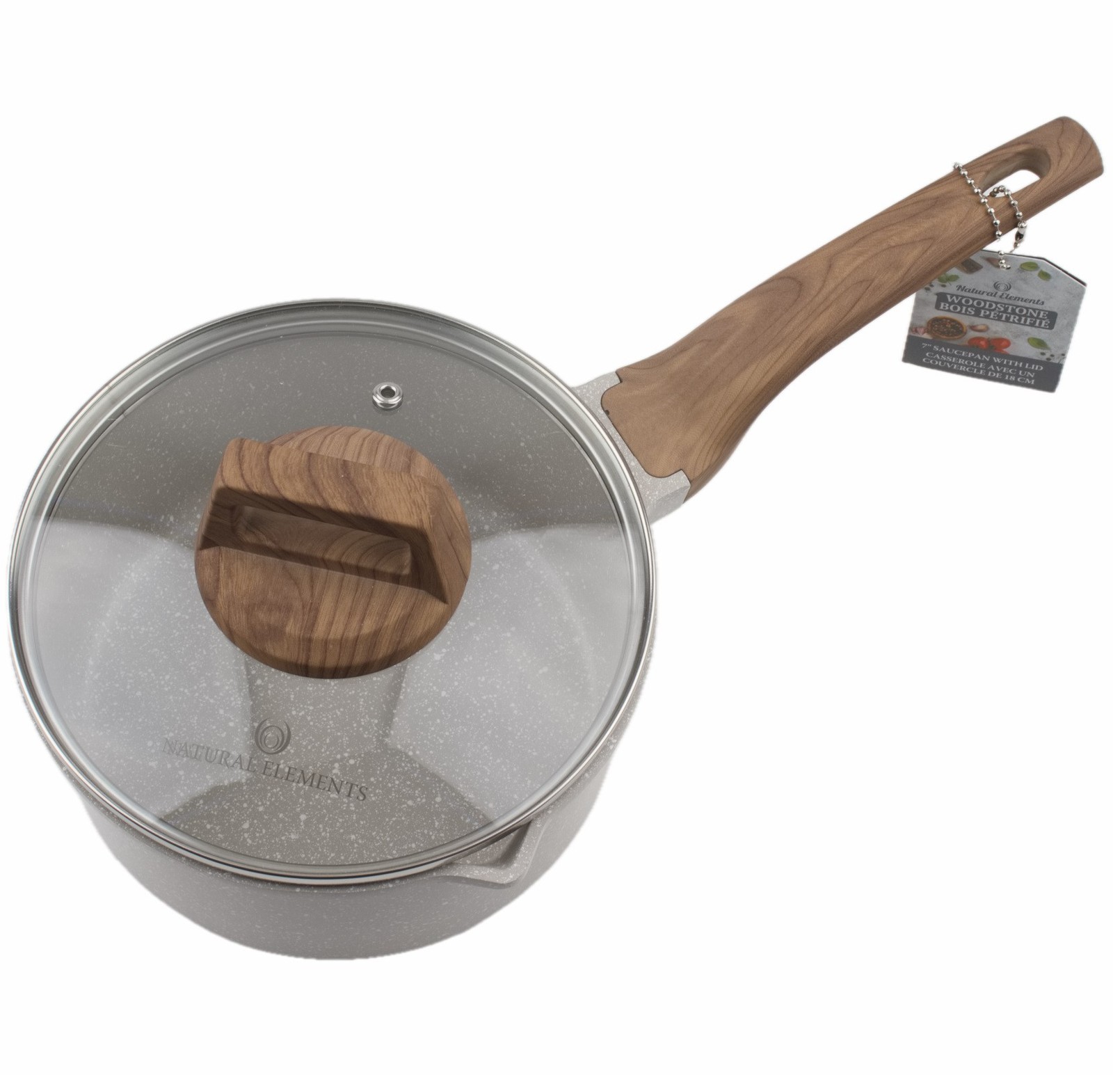 Natural Elements 7″ Saucepan with Lid 1.8 qt Cookware Gray