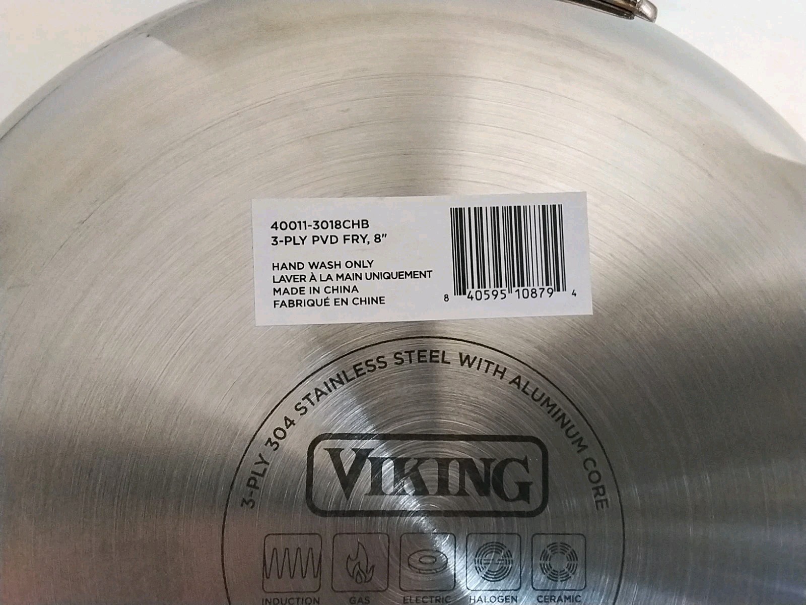 Viking 3 Ply Stainless Steel 8″ Frying Pan With Copper Stay Cool Handle