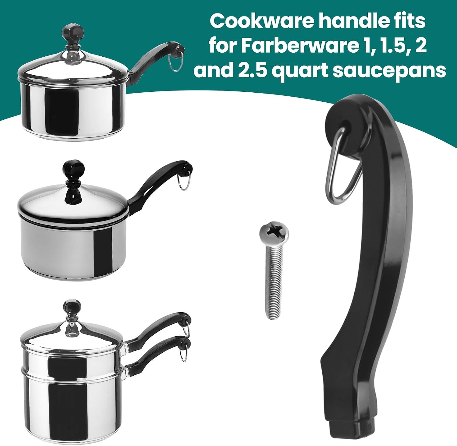 P08-031 Saucepan Handles Replacement for Farberware 1, 1.5, 2 & 2.5 Qt Pots and
