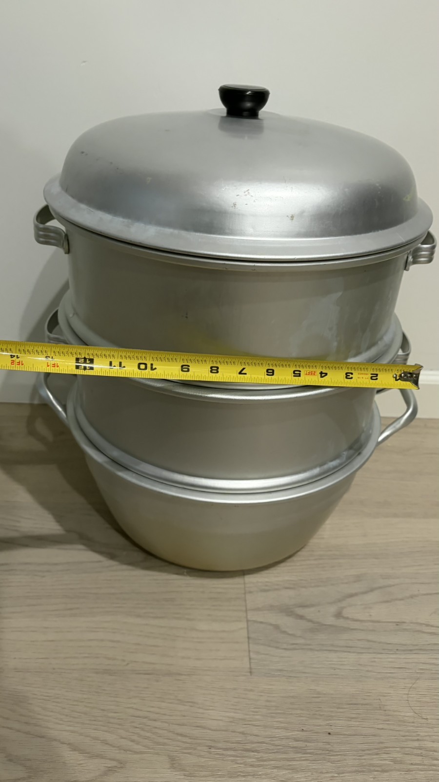 14-inch Aluminum Steamer Set Three-Tiered (Commercial Sized)