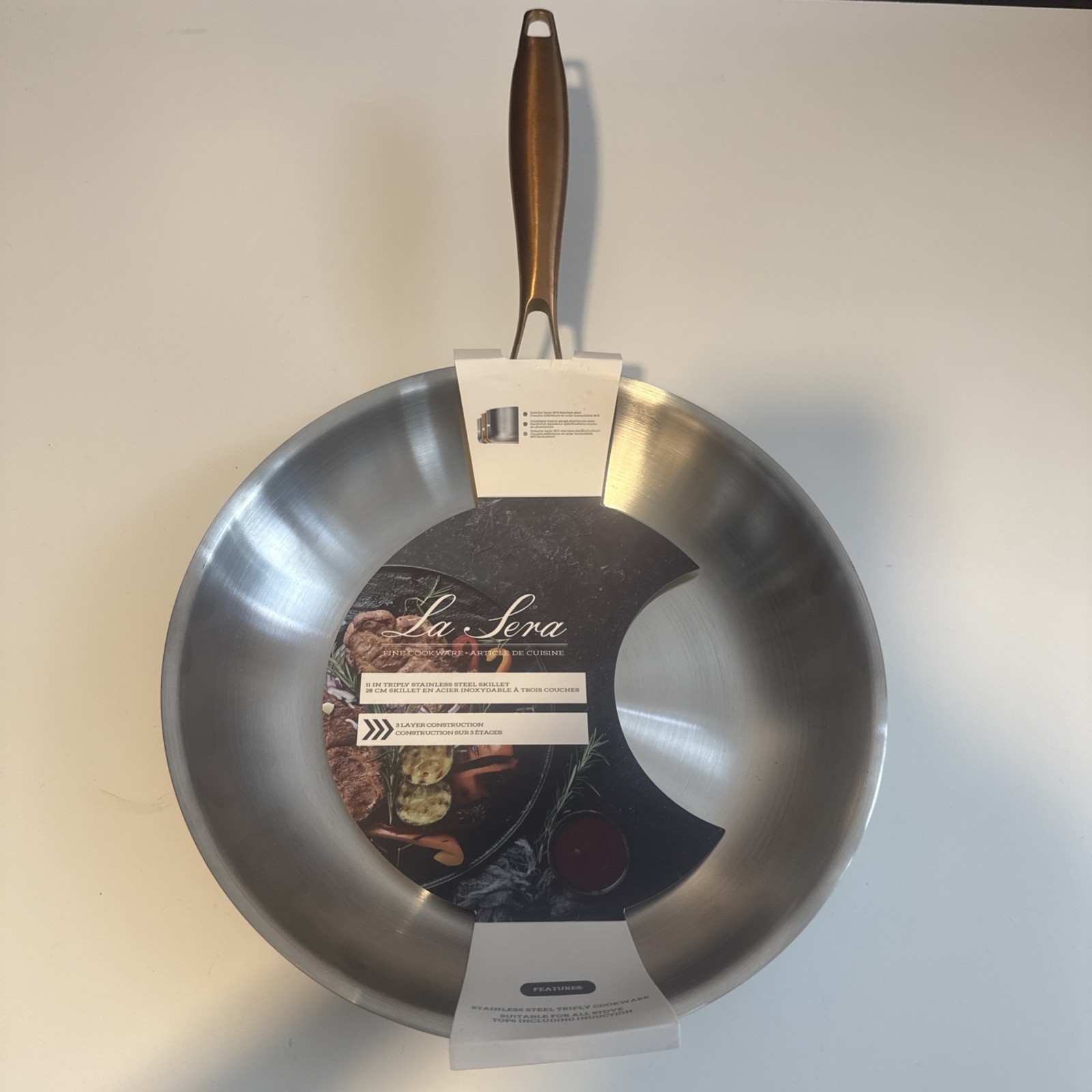 11″ Stainless Steel skillet cookware pan for all stove tops including induction
