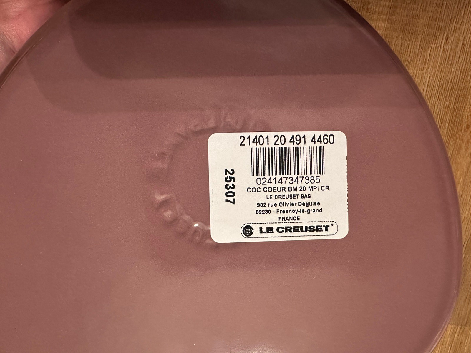 NEW Le Creuset Mauve Pink Traditional Heart Cocotte 20cm 2qt 1.9L