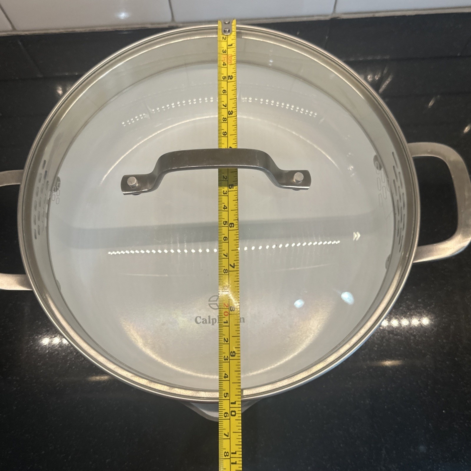 Calphalon Classic Anodized 5 Qt Stock Pot & Glass Lid 8785 Ceramic Non Stick USA