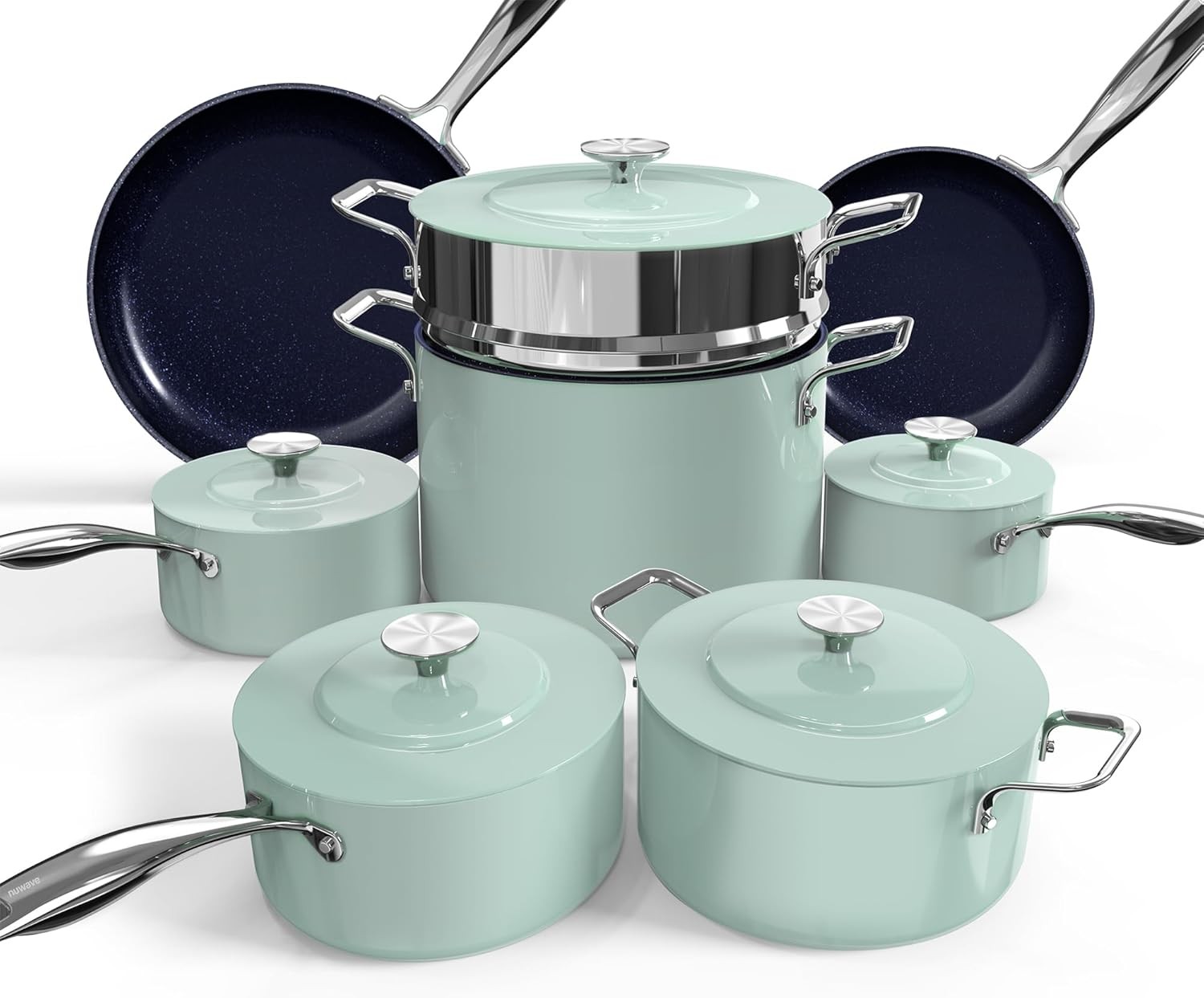 Nuwave Lux 13pc Forged Lightweight Cookware Set PFAS Free, Healthy G10 Duralon C