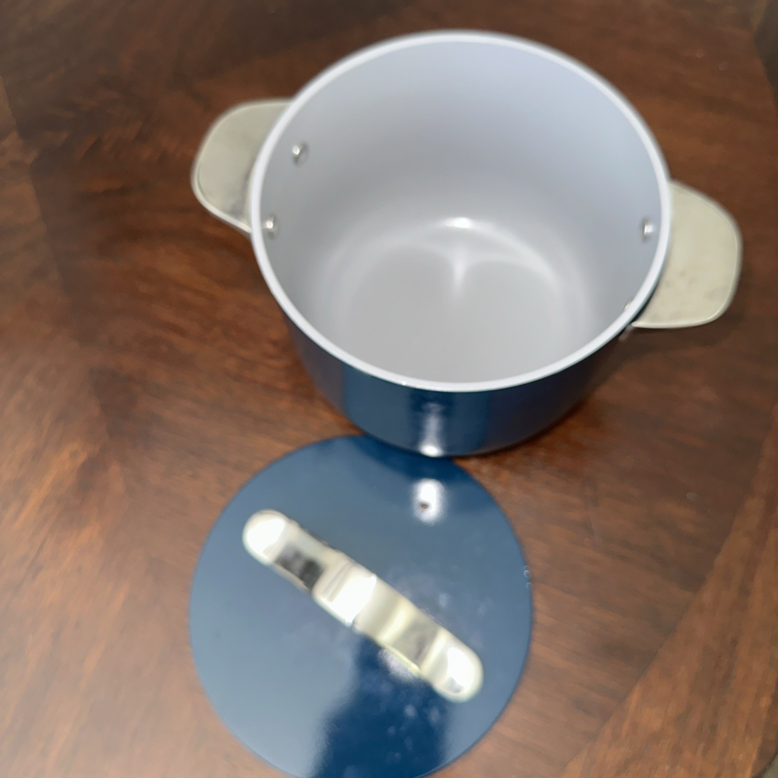 Caraway Petite Cooker 2 Qt Ceramic Coated Pot Free From Forever Chemicals Navy
