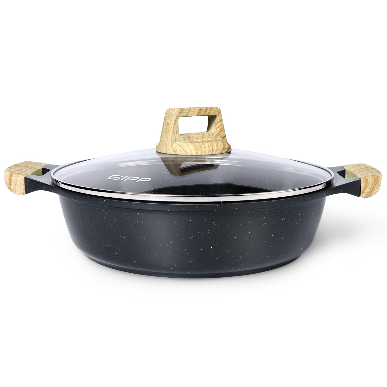 6QT Nonstick Stock Pot with Lid Soup Pot,12.6 Inch Non Stockpot for Cooking,S…