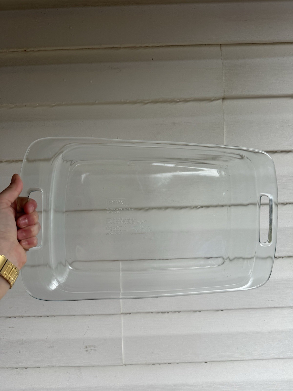 USA Vintage Pyrex 3 Quart 9 x 13 Clear Glass Baking Dish Casserole Handle C233