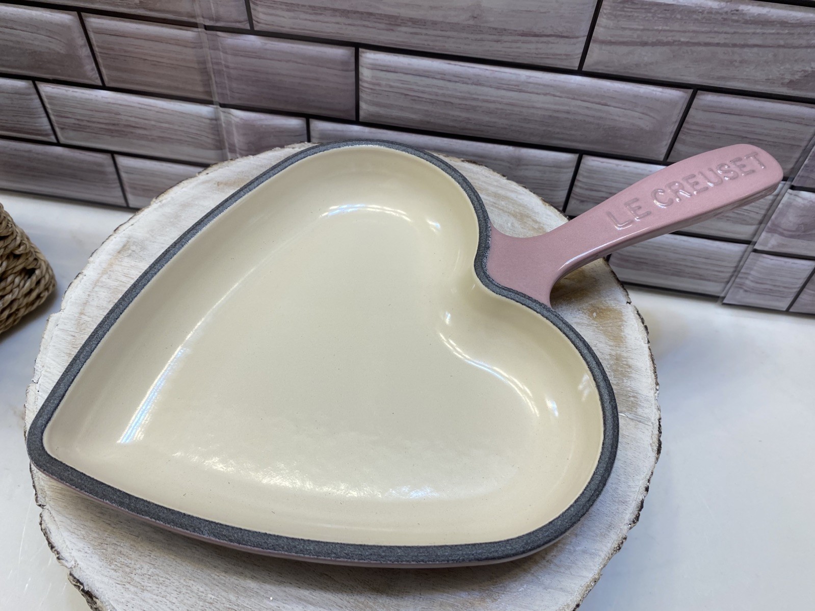 Le Creuset❤️ Heart Cast Iron Skillet 16cm Mauve Pink Made in France