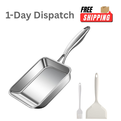 Toutrop 7.5″ Square Egg Pan 316 Stainless Steel Omelette Japanese