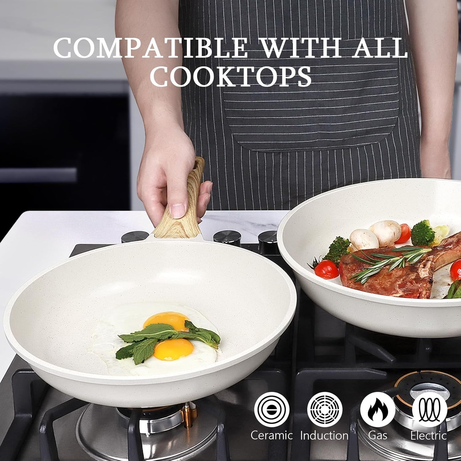 12 Inch Nonstick Induction-Compatible Chef Pan – Eco-Friendly Cooking Essential