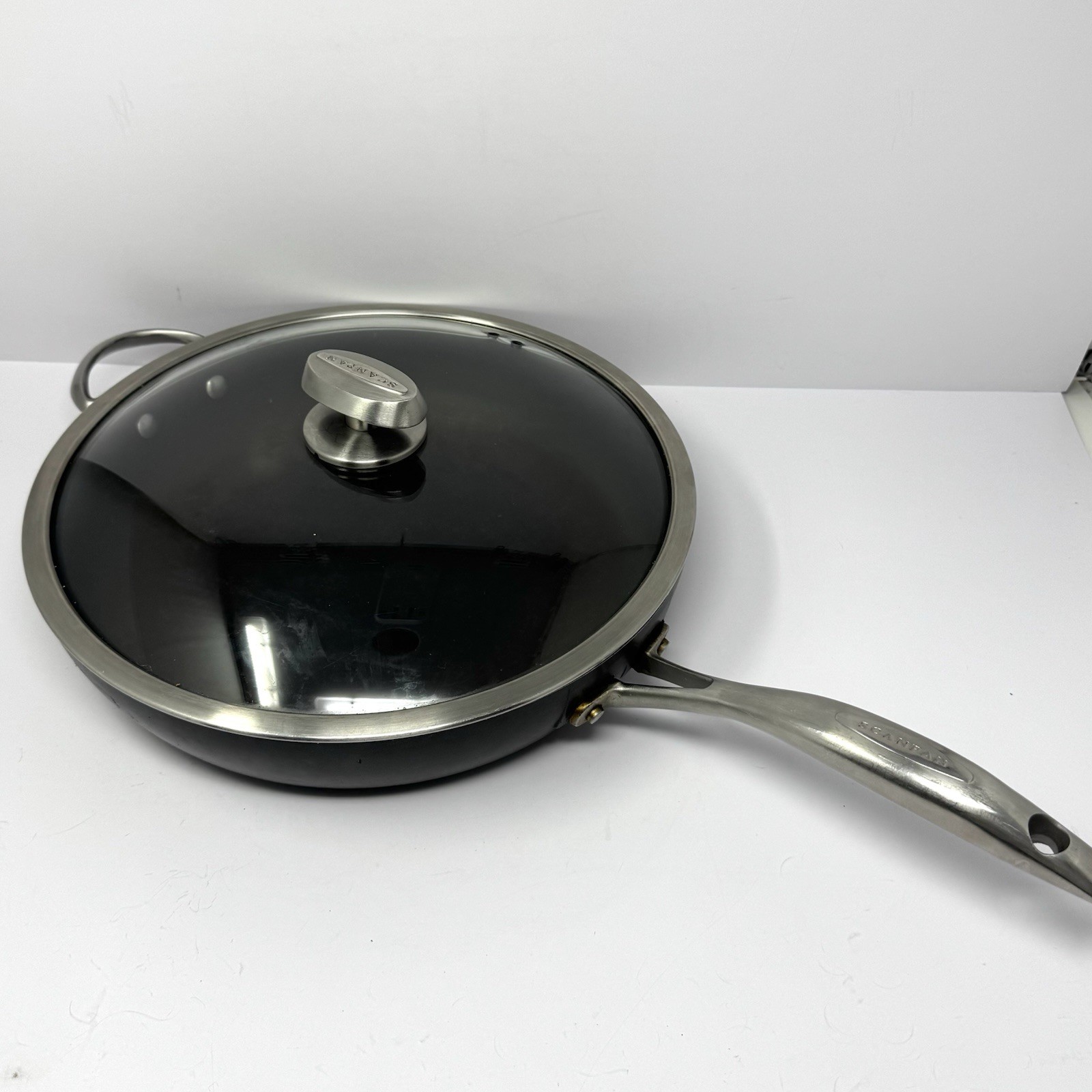 SCANPAN INDUCTION J SKILLET Frying Pan With GLASS LID 12 3/4″ Made In Denmark