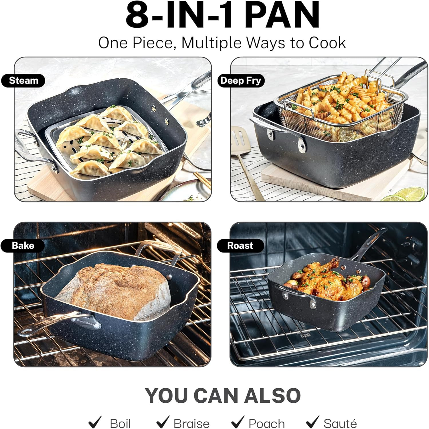 20-Piece Nonstick Cookware Set – Diamond Infused, Oven & Dishwasher Safe