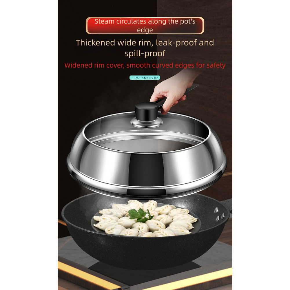 Multi Size Stainless Steel Pot Lid with Tempered Glass and Cool Bakelite Handle