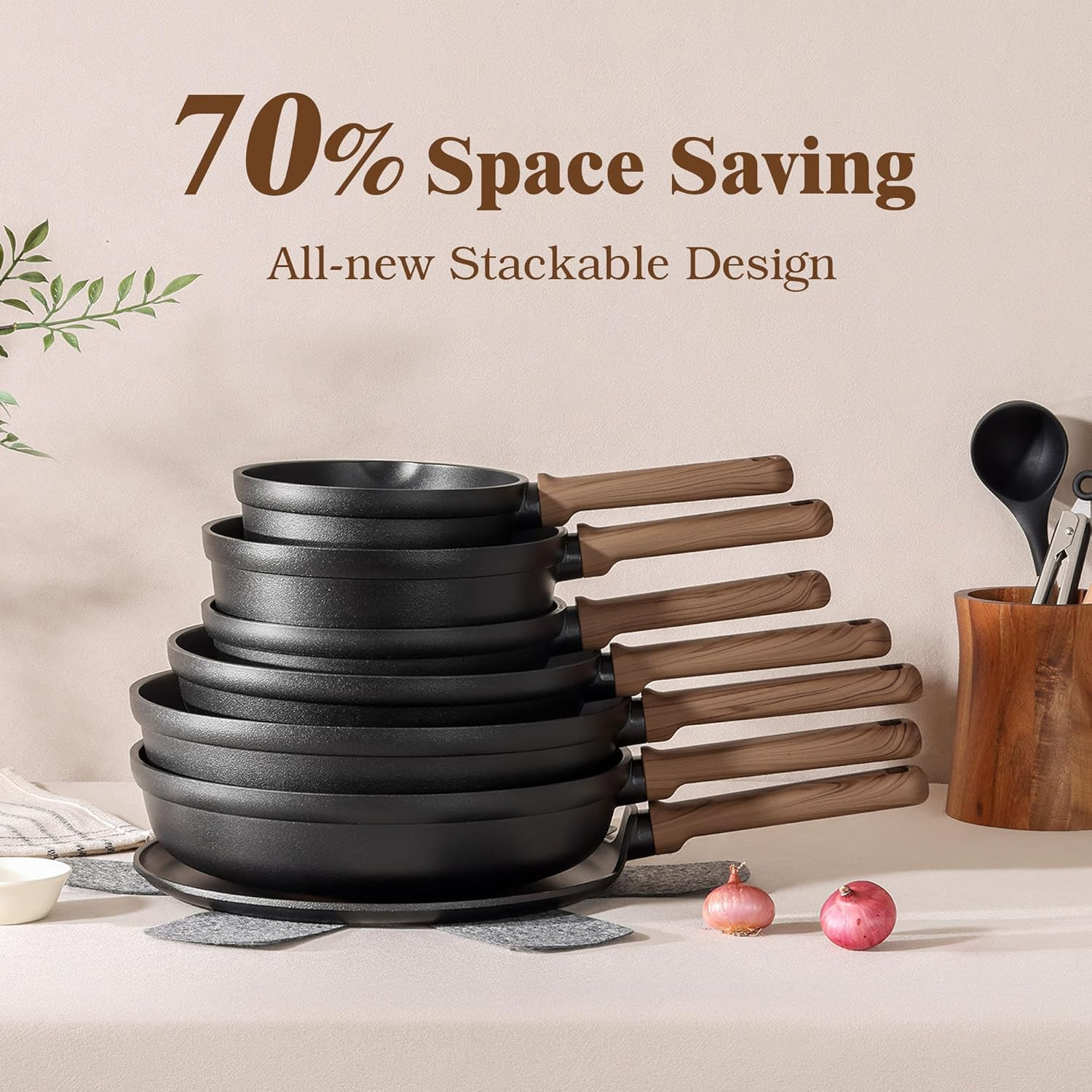 20-Piece Nonstick Cookware Set, Induction & Dishwasher Safe, PFOA Free