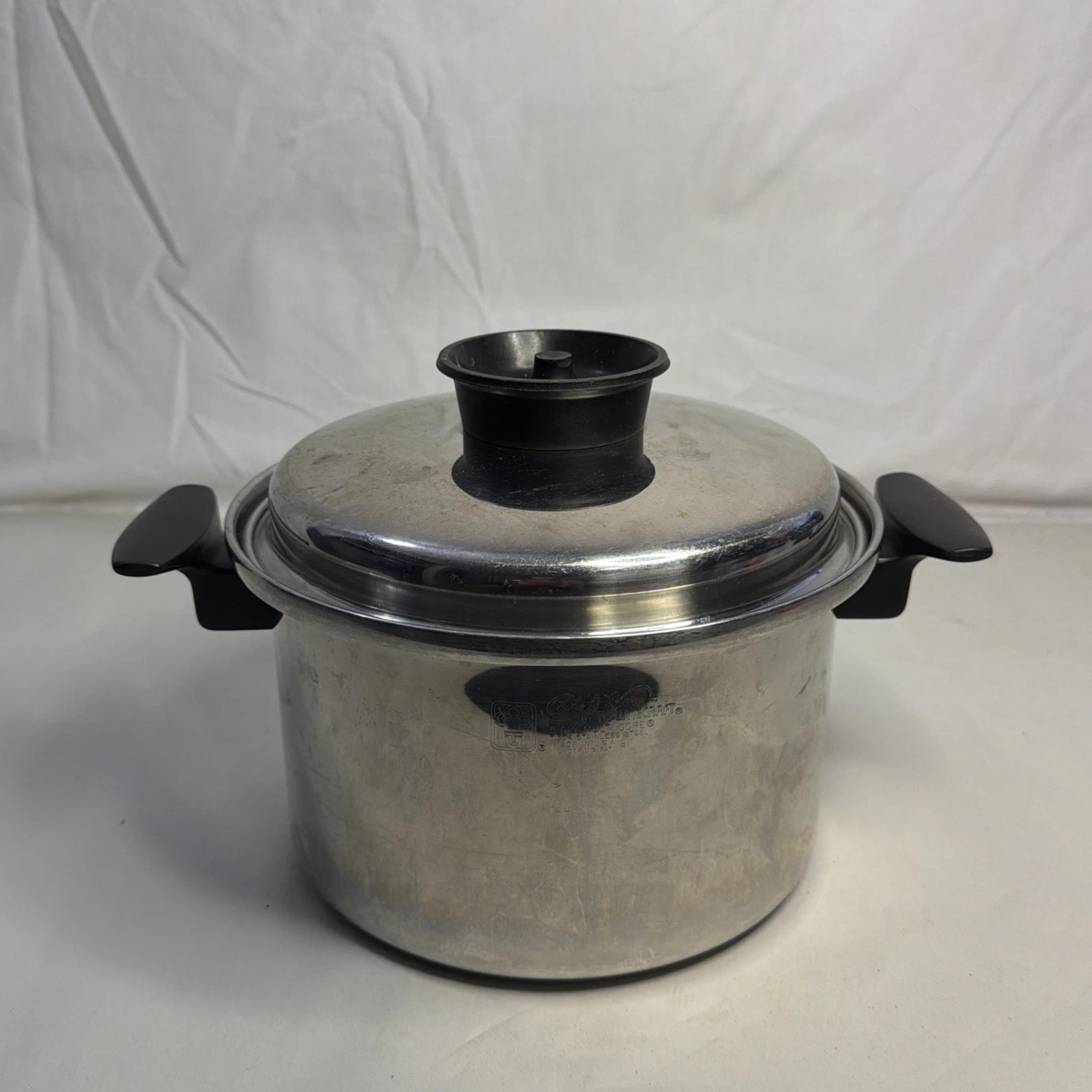 Townecraft Chef’s Ware Stockpot 4 Qt T-304 Surgical Stainless Dutch Oven Pan Lid