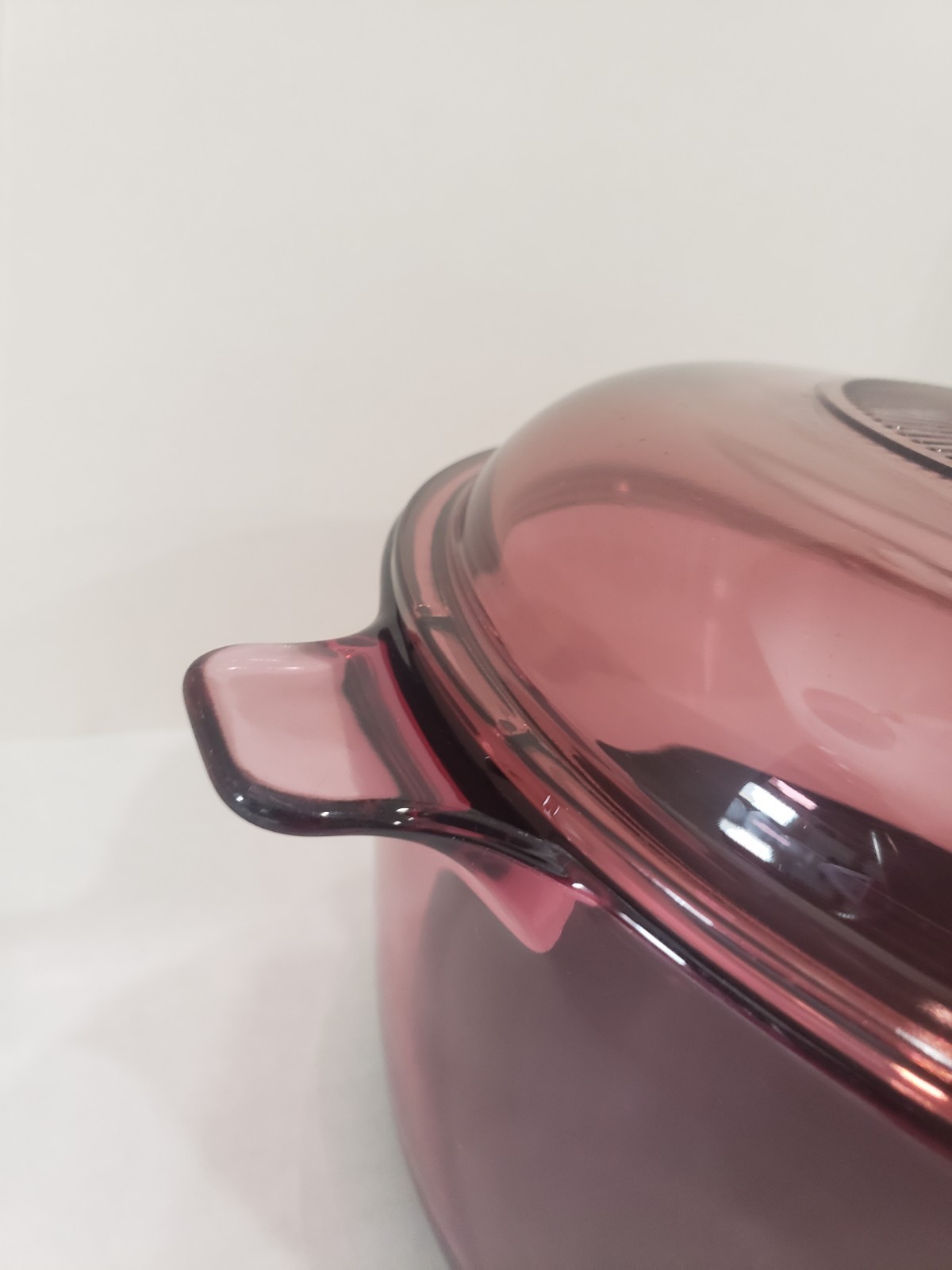 Corning Visions Cranberry 2.5L Saucepan Pot w/ Glass Lid, USA Vintage Cookware