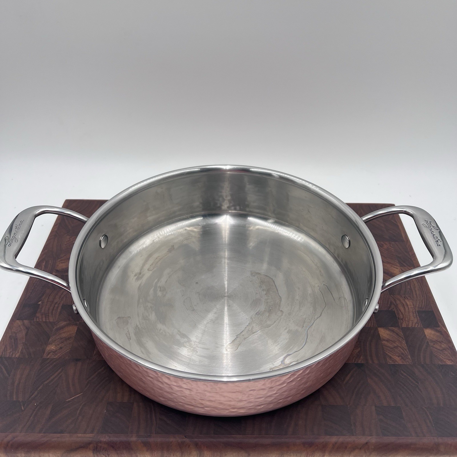 Lagostina 3 Quart Hammered Copper Saucepan Stainless Casserole Cookware