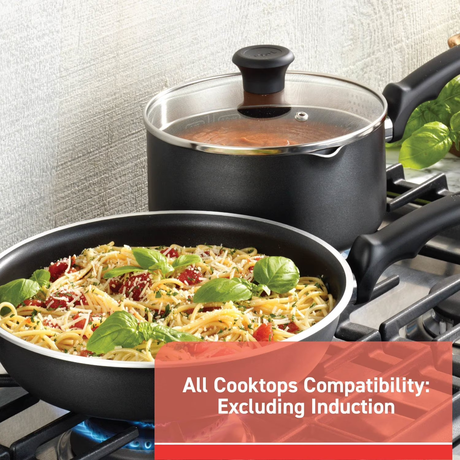 T-fal Comfort Titanium Nonstick Cookware, 14 piece Set, Black