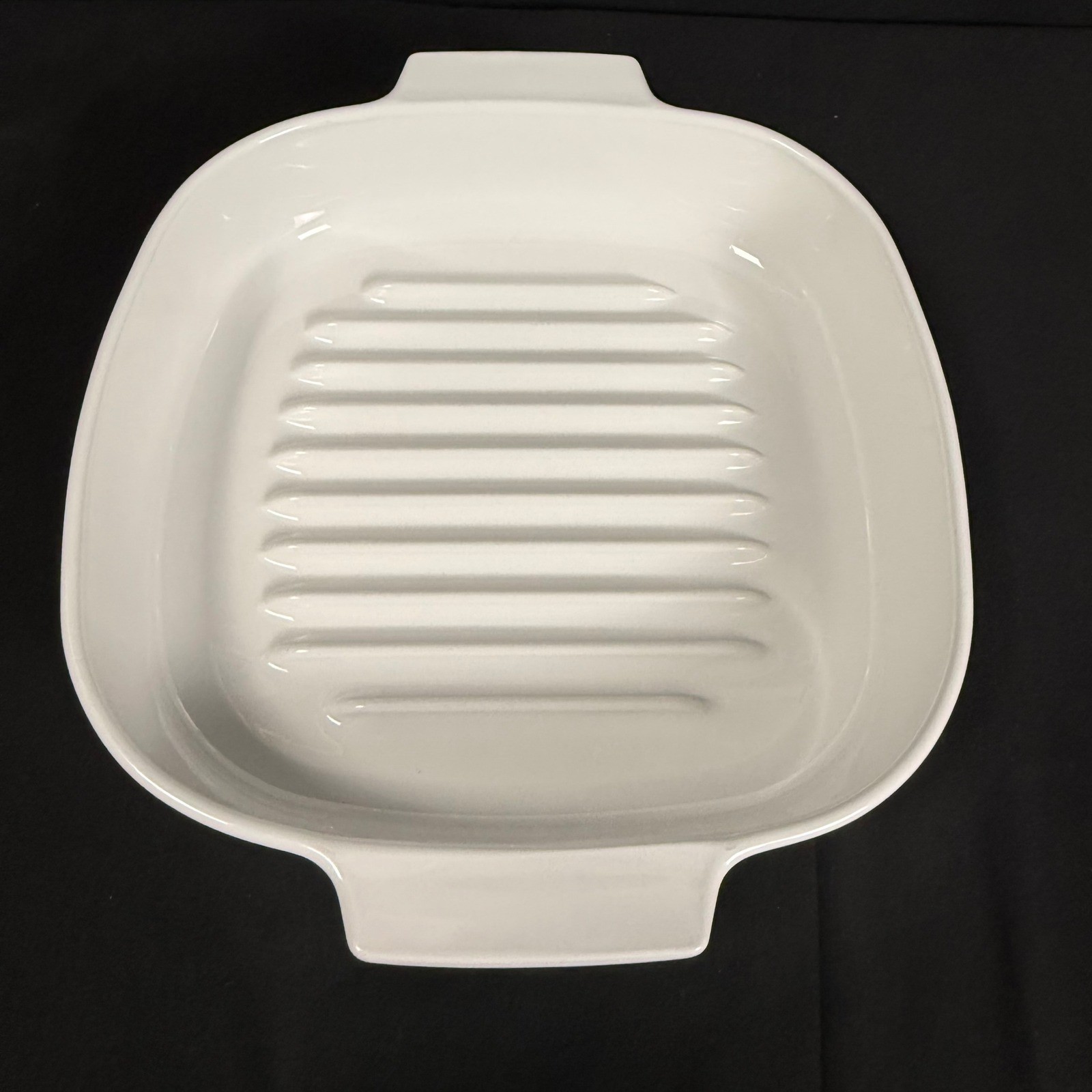 Corning Ware Just White 10″ Grill Pan MW-10-GR-B & Lid A-12-C Vintage 1979-86