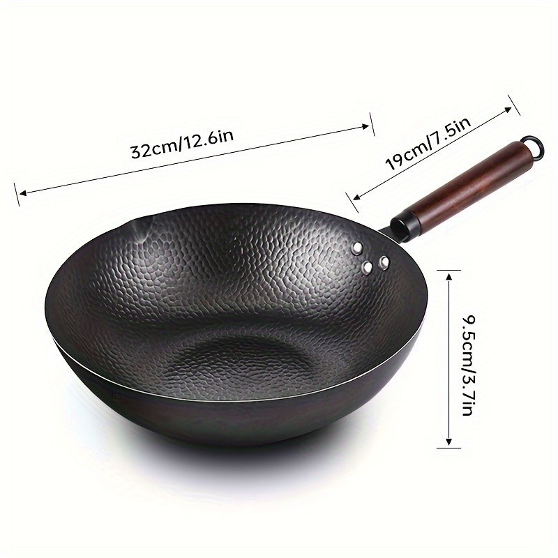 Cast Iron Wok with 11pcs Cookware Accessories, Chinese Wok Pan 12.6 Inch