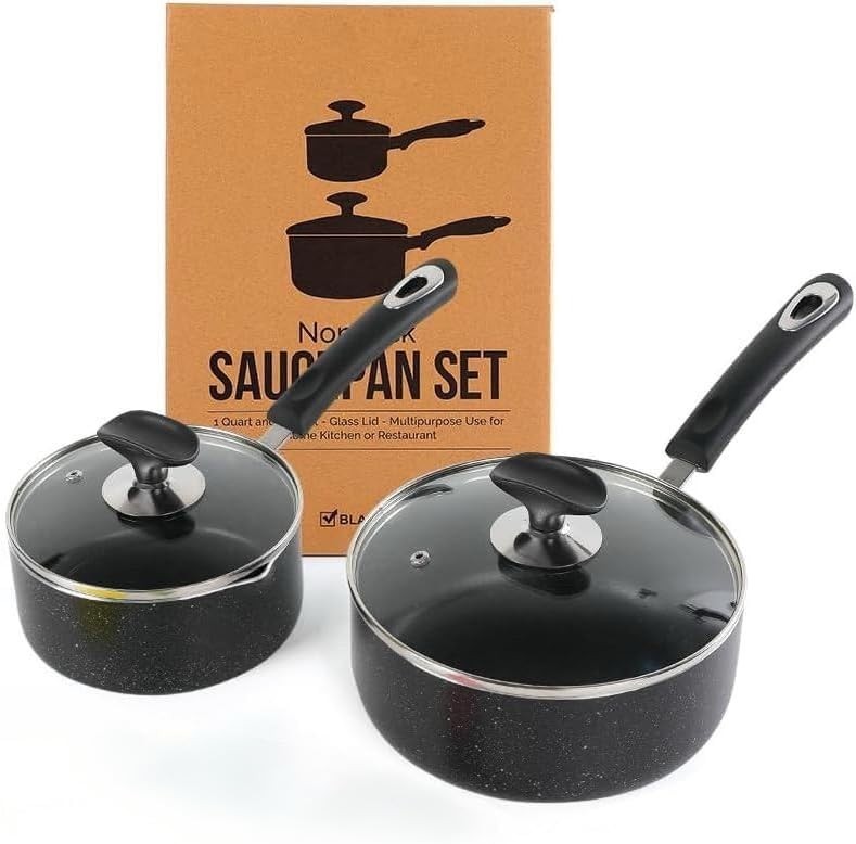 Nonstick Saucepan Set – 1 Quart and 2 Quart,Ultra Non Stick Sauce Pan Small Pot