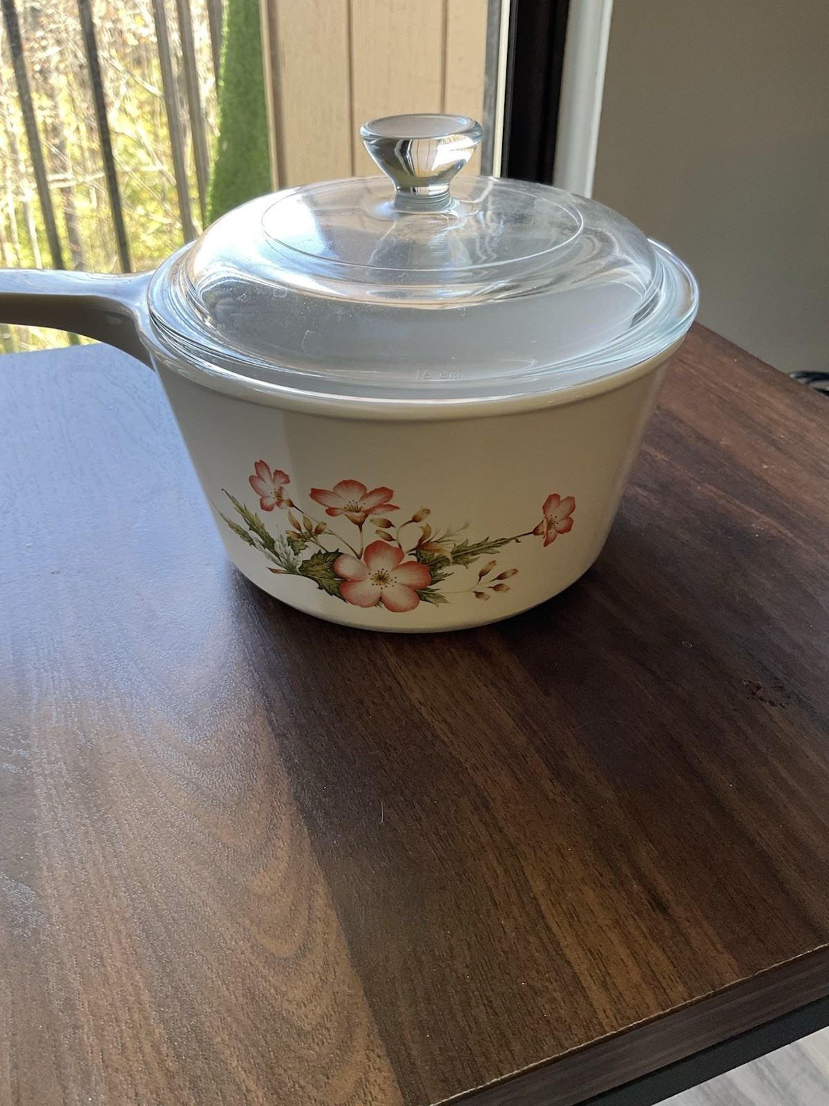 Corning France Casserole/Saucepan with Lid Wild Roses 1.0 L Made In France New