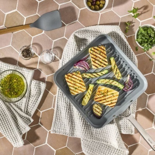 12" Aluminum Ceramic Grill Pan Dark Gray – Figmint: Nonstick, Dishwasher