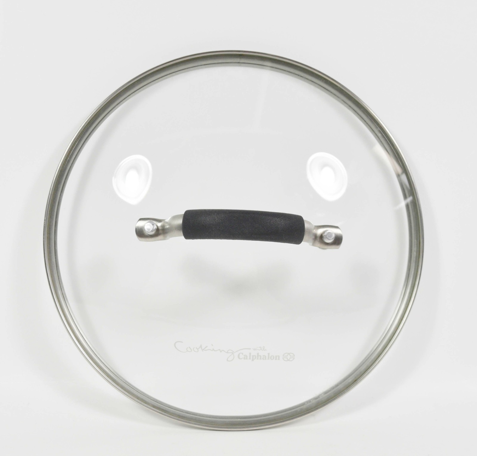 Cooking With Calphalon Glass Replacement Lid Metal Trim Insulated Handle 8.5″