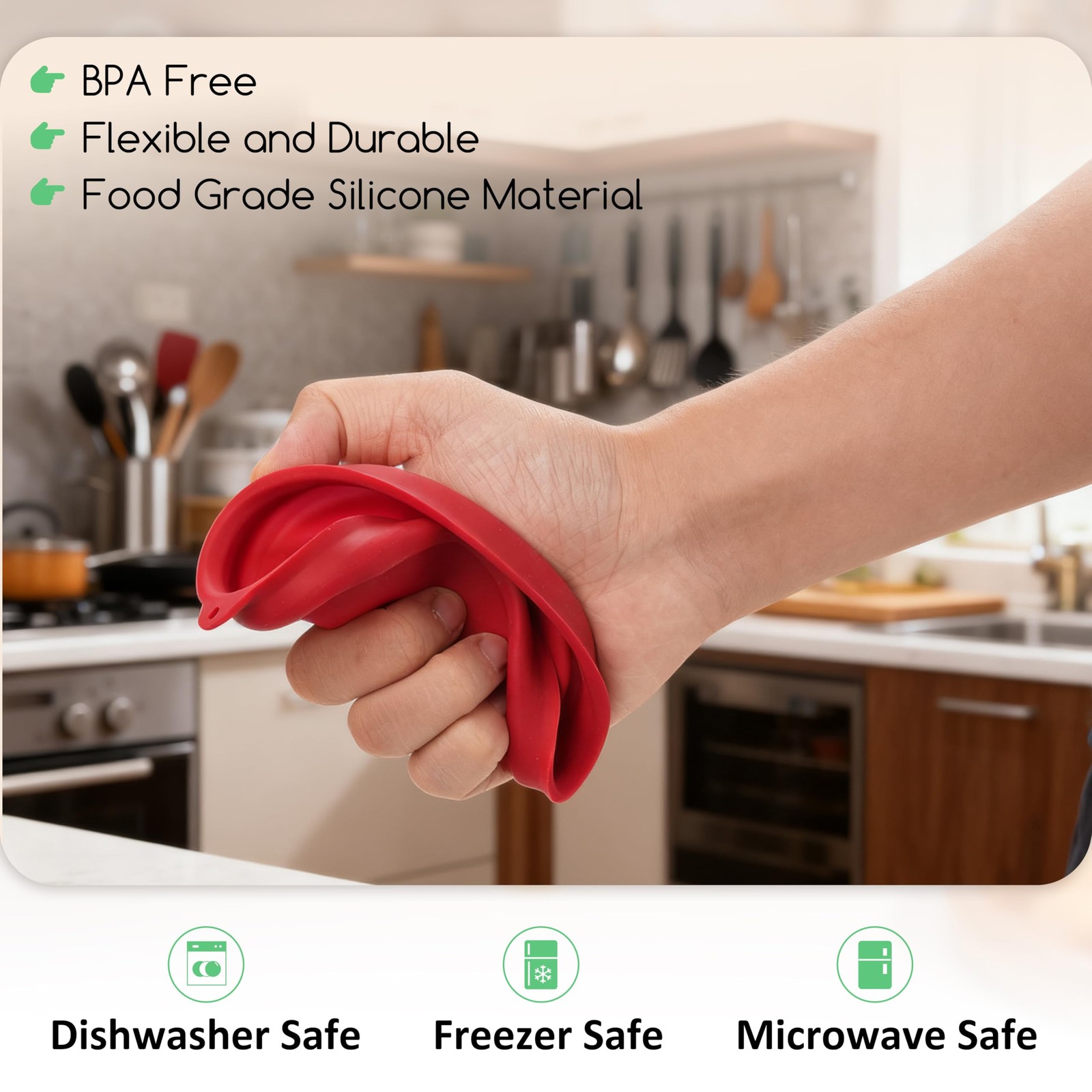 Silicone Storage Cover Lids for Anchor Hocking Pyrex 4 Cup – Red & Orange 2 Pack