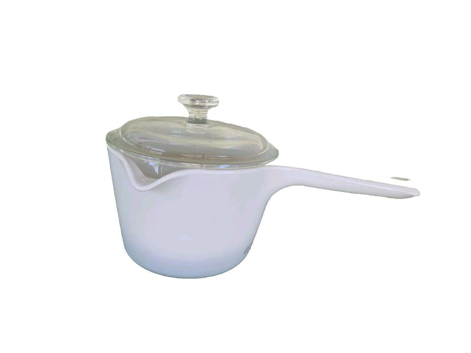 VTG Corning Ware M-68-B 1QT Measuring Cup Dual Spout Pour Sauce Pan W/Pyrex Lid