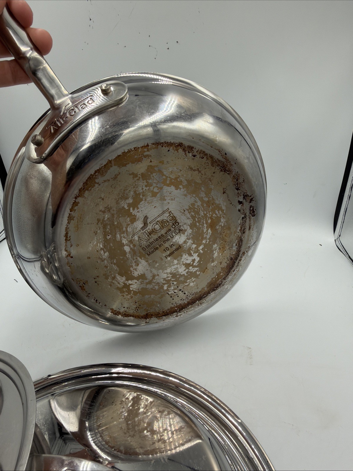 Rare All-Clad Stainless Steel 10” D5 Saute Pan Skillet with Poached Egg Insert
