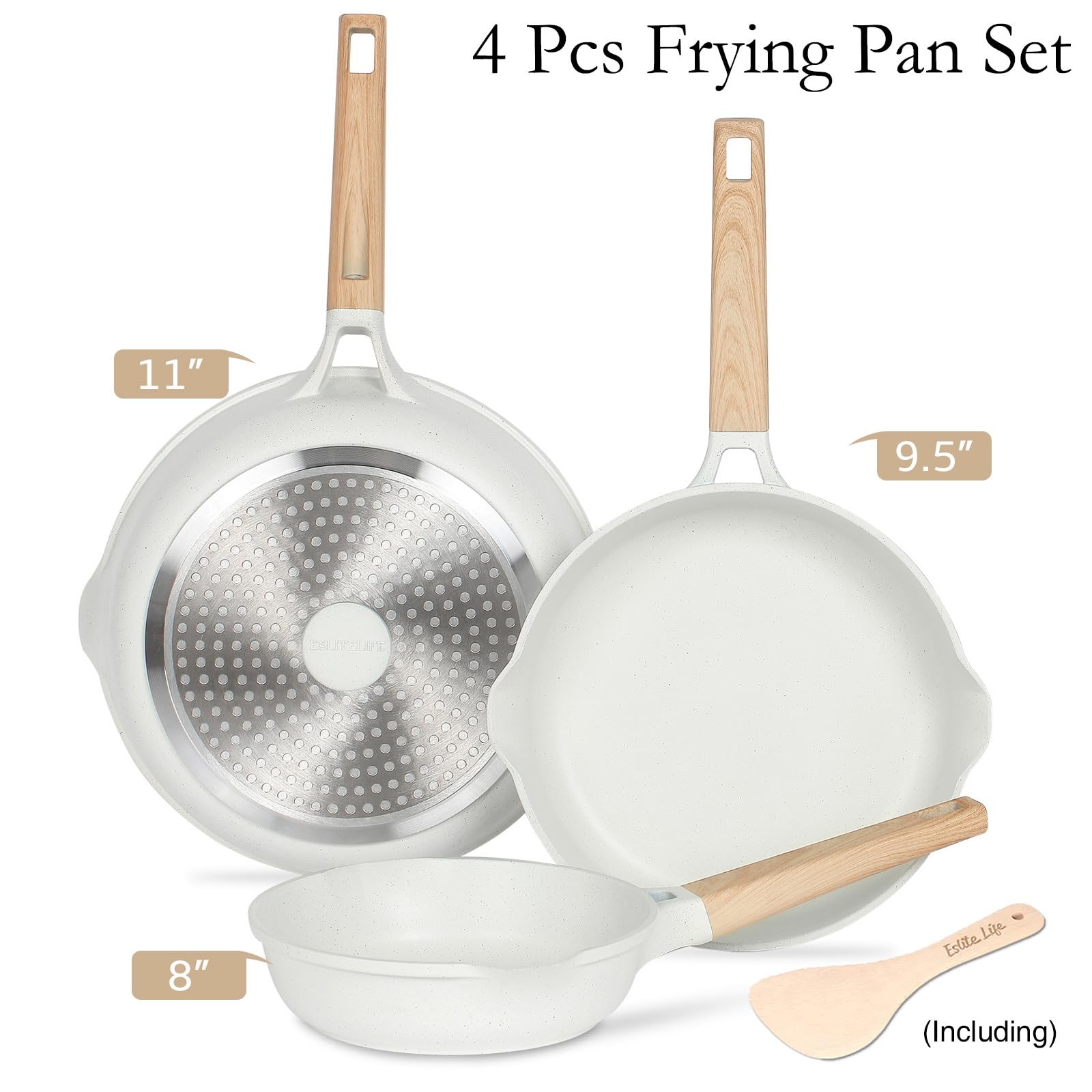 Frying Pans Set Nonstick Skillets Set Egg Omelette Pans, Healthy Ceramic Coat…