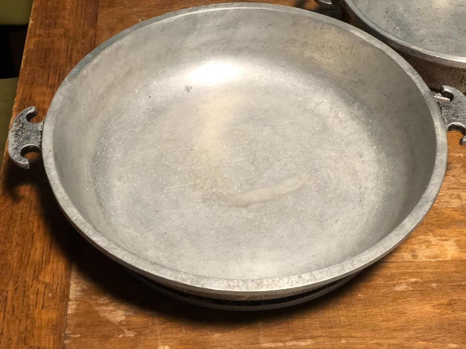 Two Vintage Guardian Service Hammered Aluminum Cookware Casserole Frying Pans
